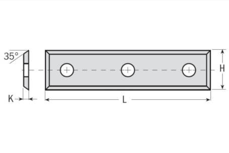 Нож Dimar C80358958 твердый сплав 3 отверстия 49,5х12х1,7 KCR08_S,C80358958