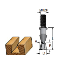 Фреза WPW ZB13146 ласточкин хвост для станков Brookman 10 гр D14,3 B12,7 хвостовик 3/8 BSF