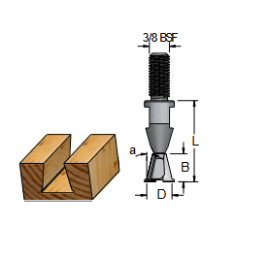 Фреза WPW ZB13146 ласточкин хвост для станков Brookman 10 гр D14,3 B12,7 хвостовик 3/8 BSF