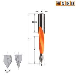 Сверло HW для присадочного станка 12,7x35x70 Z=2 S=10x26 LH CMT 314.127.12