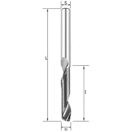 Фреза спиральная по алюминию Z1 D=5x20x45 S=5 Rotis 138.052045AL1